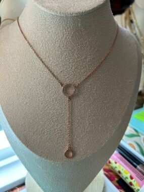 Park Lane Rose Gold Double Circle Lariat Necklace